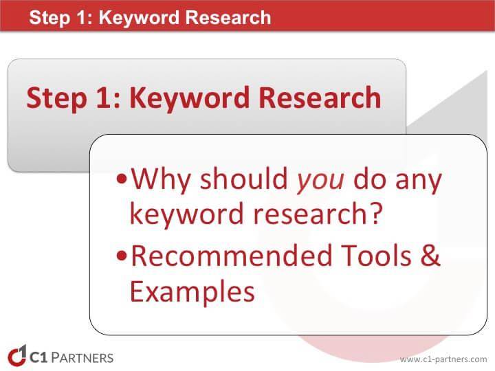 Analyzing the Work of Your SEO Provider, Step 1: Keyword Research.